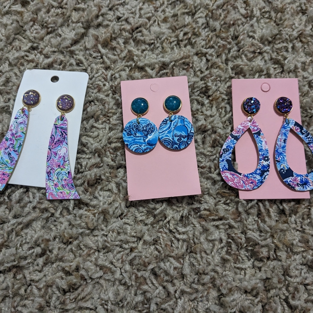 Lilly Pulitzer inspired earrings